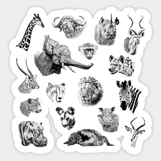 African Safari Wildlife Sticker